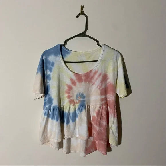 AE Tie-Dye Scoop Neck Babydoll T-Shirt S - Picture 3 of 9